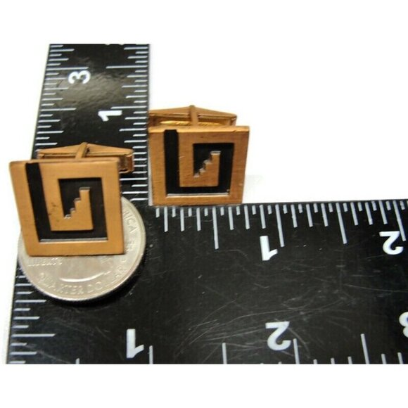 Modernist Copper Cufflinks Square Shirt Accessories Wedding Pat Pending Vintage - Picture 9 of 12